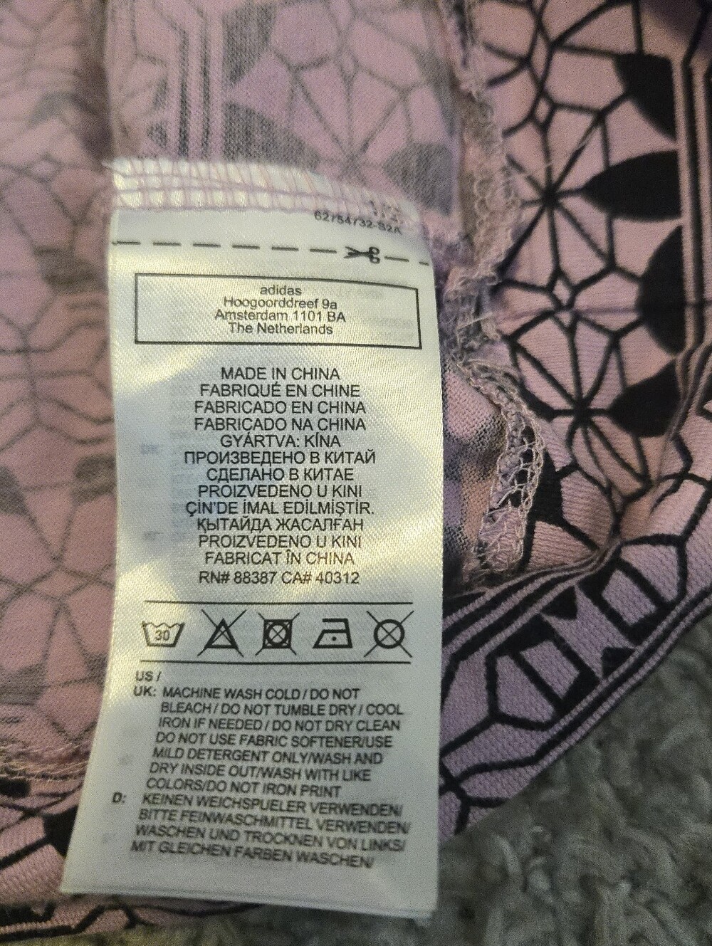 Adidas Originals Geometric Trefoil Logo Crop Tee Pink Black Women's Size XL - Picture 5 of 6